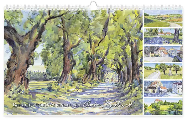 Vorschau Kunstkalender Unterallgäu in Aquarellen